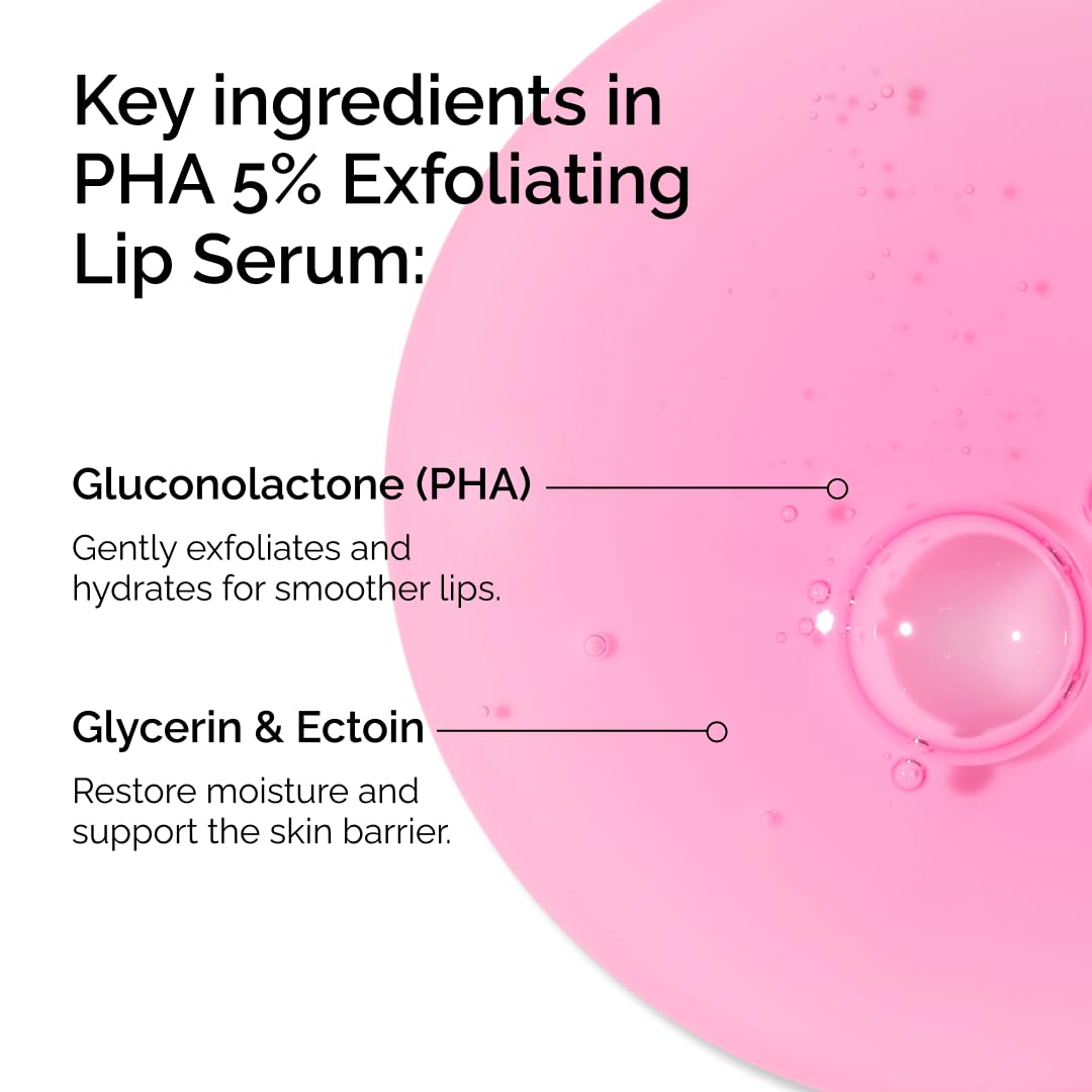 PHA 5% Exfoliating Lip Serum – Overnight Lip Treatment, 15 mL