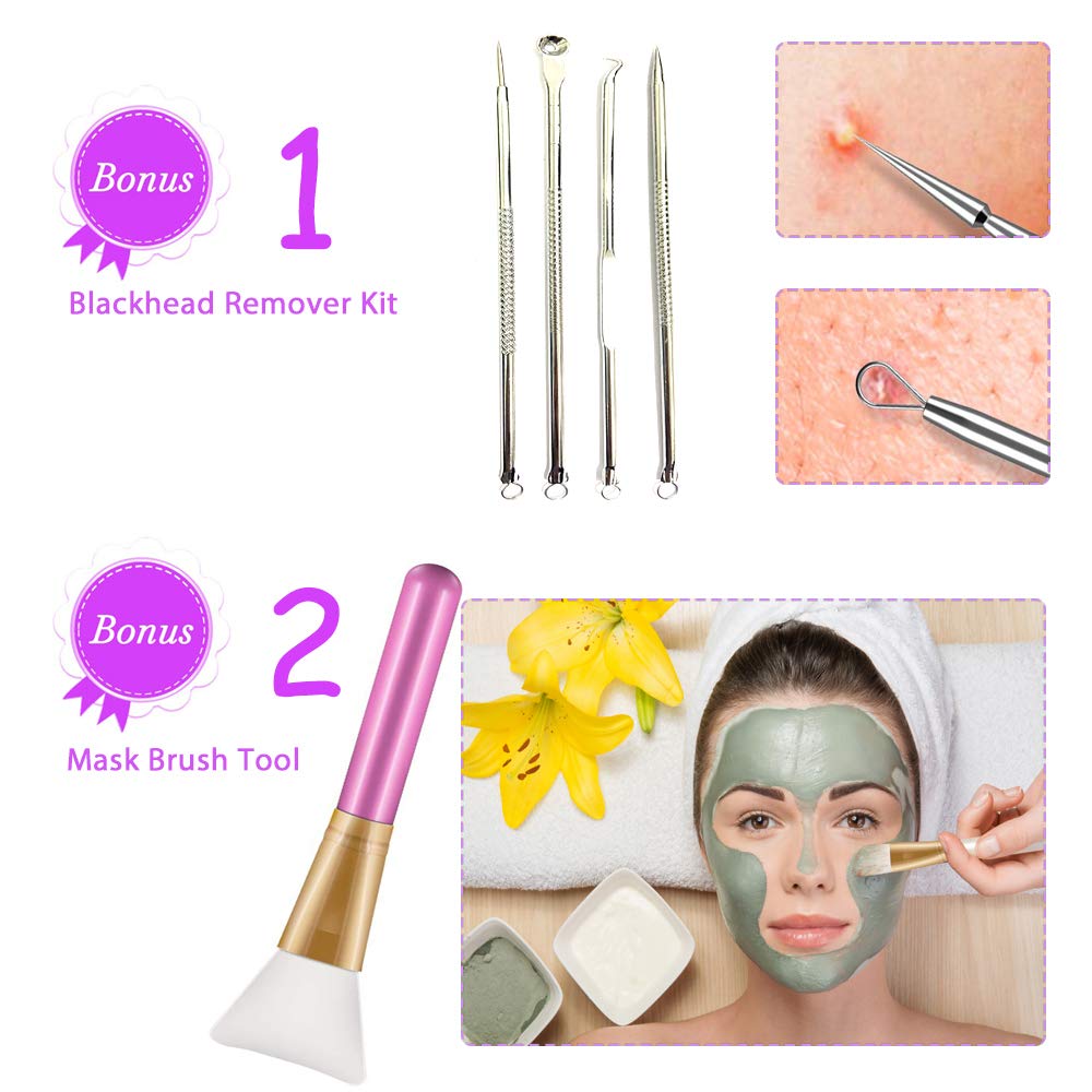 Facial Steamer for Home Spa – Warm Mist Facial Sauna with 4-Piece Stainless Steel Skin Care Kit