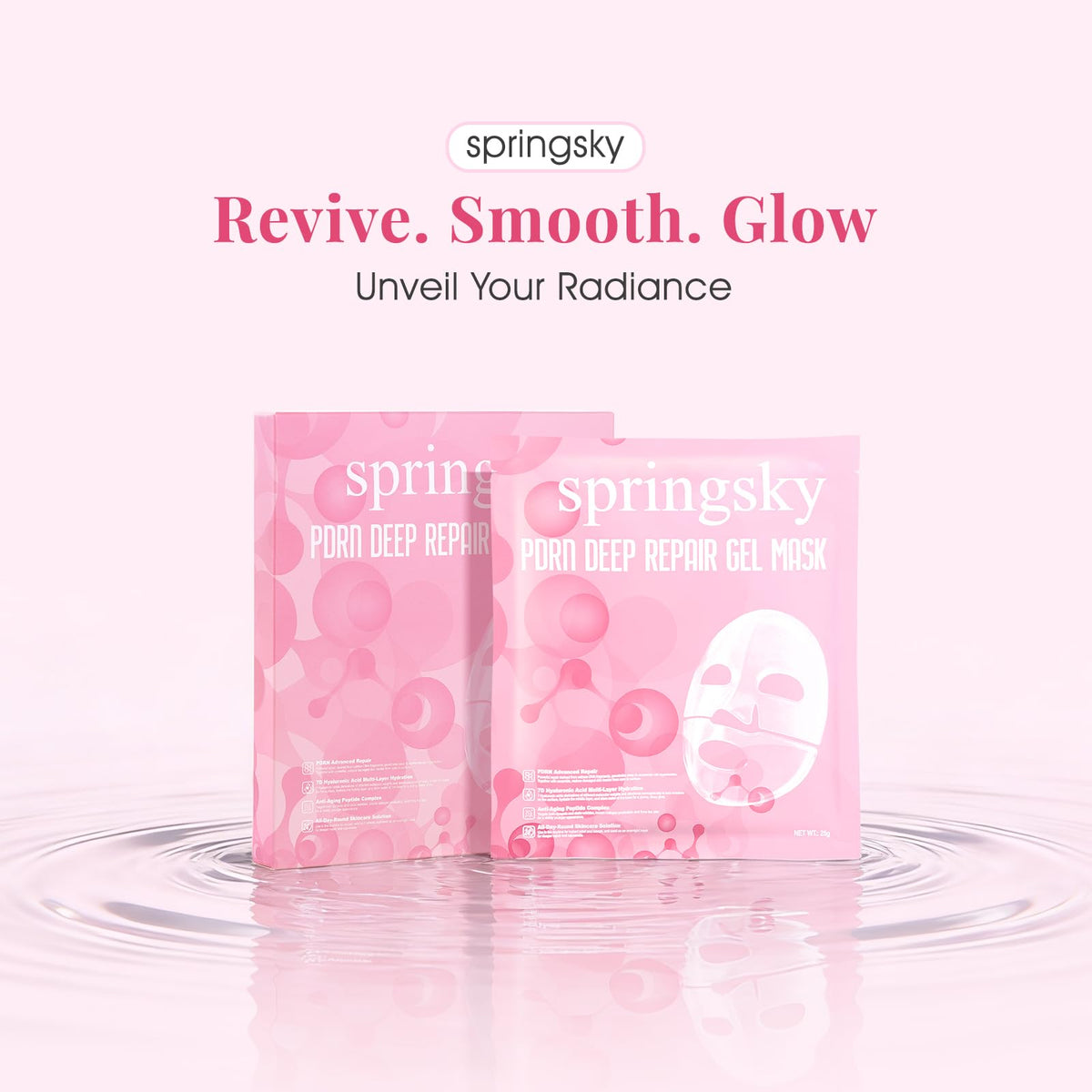 PDRN Deep Repair Gel Face Masks – 6 Pack