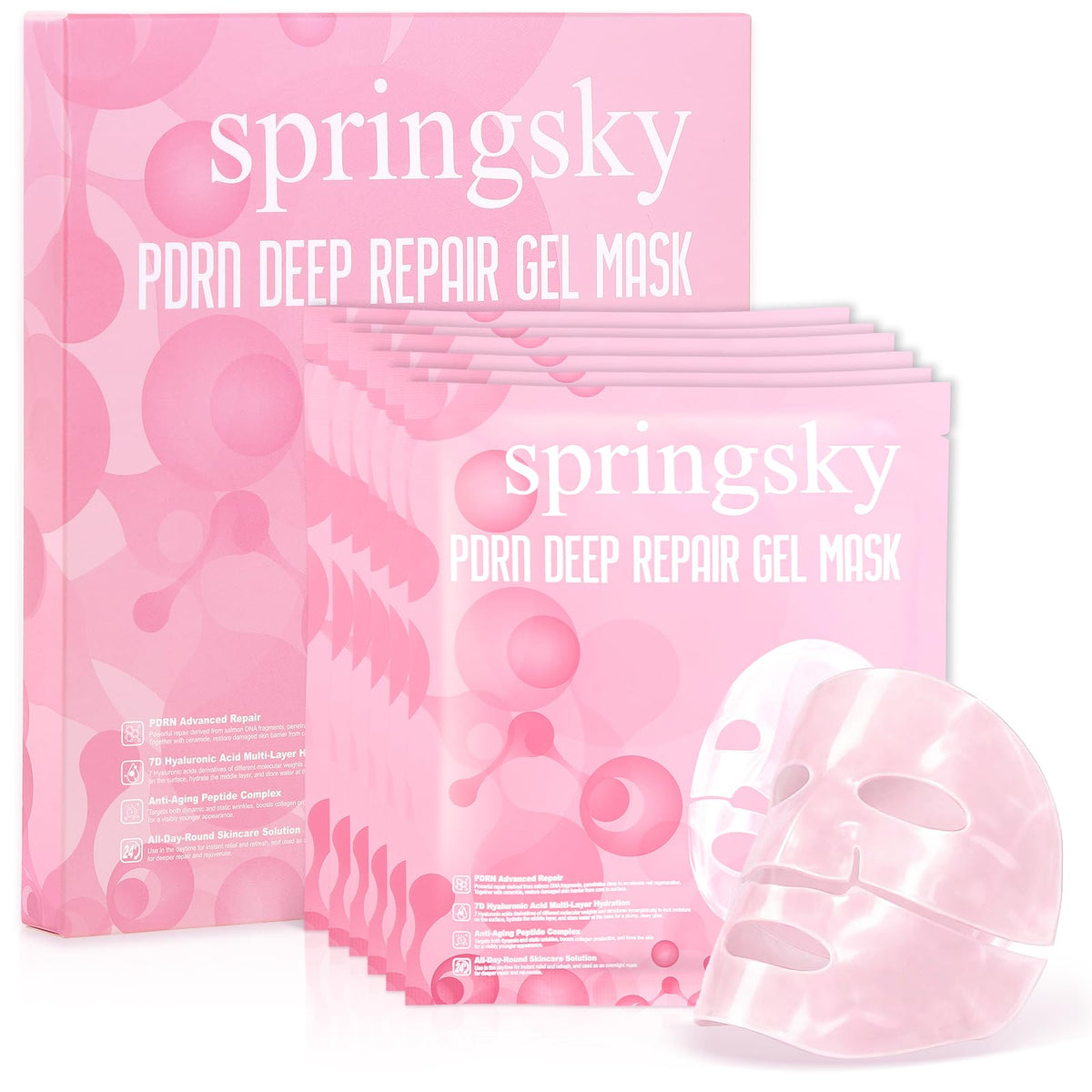 PDRN Deep Repair Gel Face Masks – 6 Pack