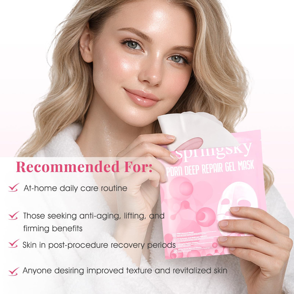 PDRN Deep Repair Gel Face Masks – 6 Pack