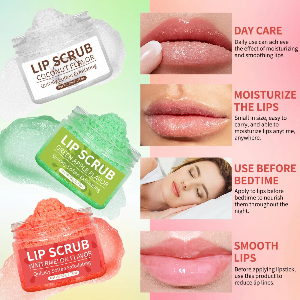 Moisturizing Lip Scrub (Coconut, Green Apple & Watermelon)