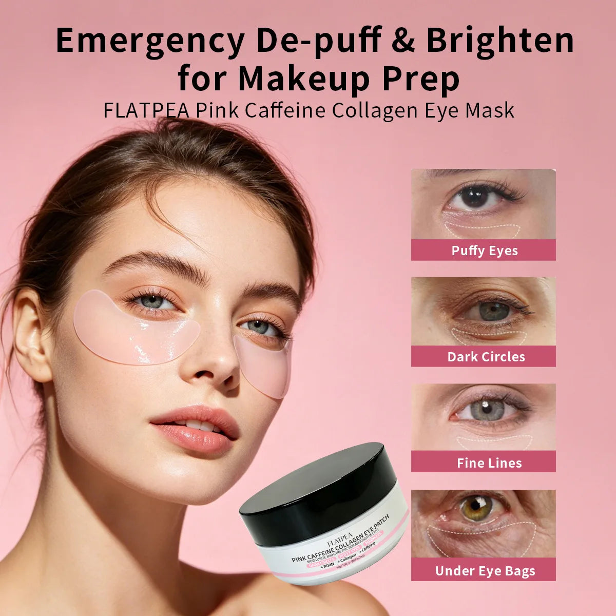 Pink Collagen & Caffeine Under-Eye Patches