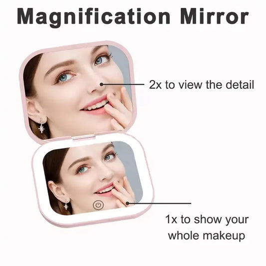LED Compact Travel Makeup Mirror