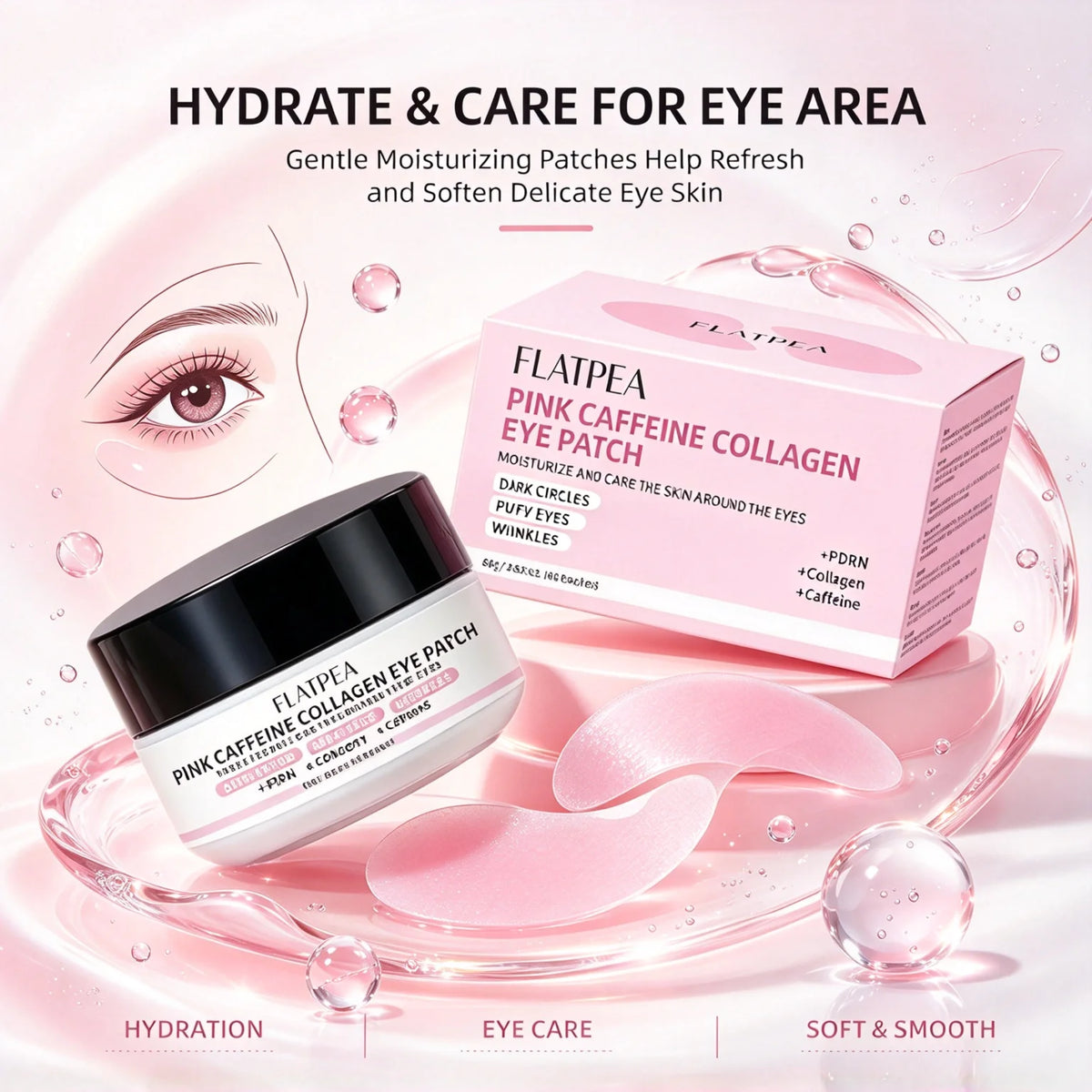 Pink Collagen & Caffeine Under-Eye Patches