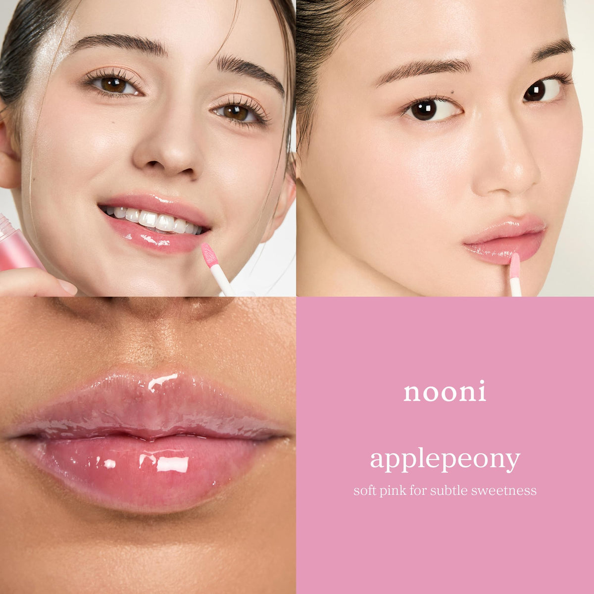 NOONI Korean Lip Oil - Applepeony - Plumping Lip Gloss