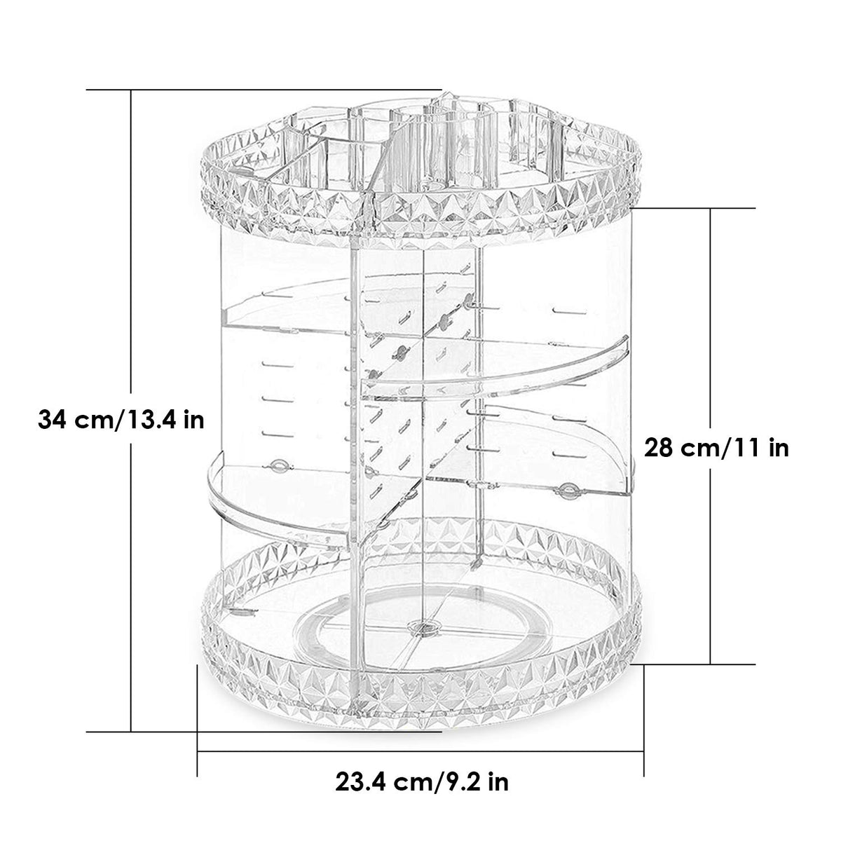 360° Rotating Makeup & Skincare Organizer – 6 Adjustable Shelves
