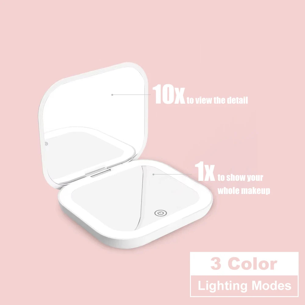 LED Compact Travel Makeup Mirror