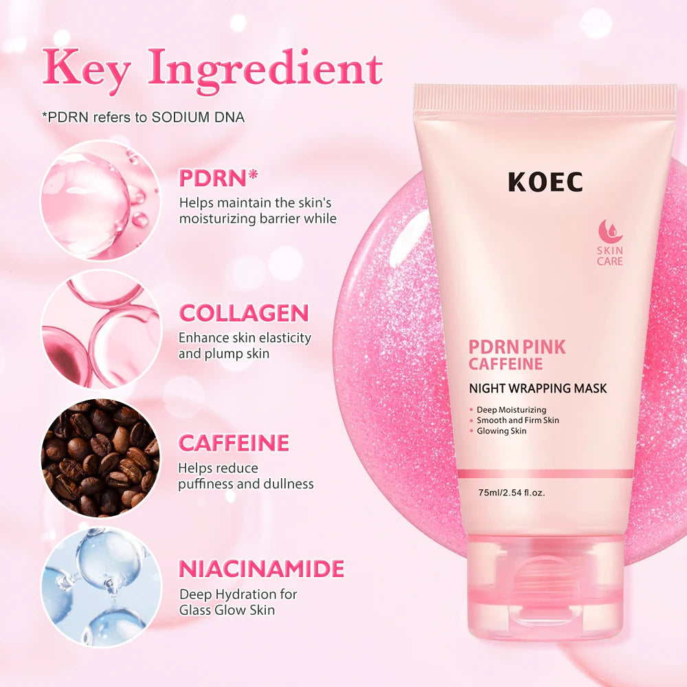 PDRN Pink Caffeine Overnight Face Mask – Hydrating Gel